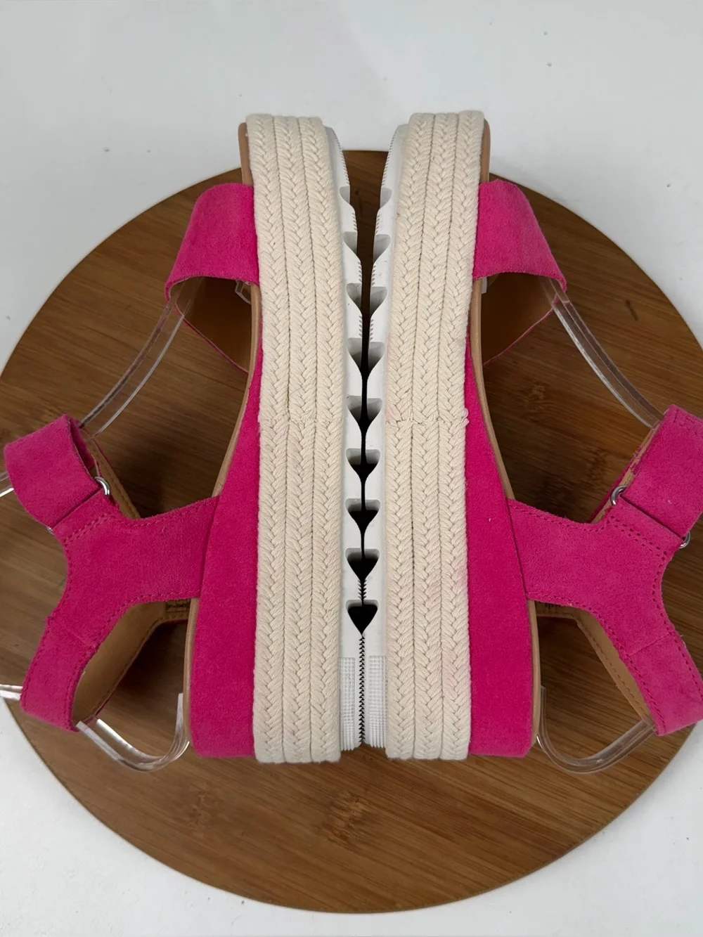 Sorel Cameron Pink Suede Platform Sandals